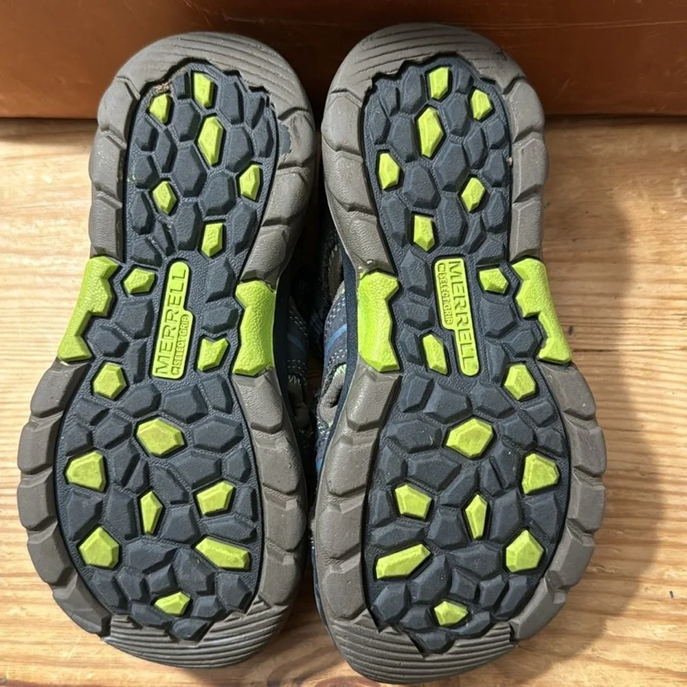 Merrell hydro sandals with leather upper size 12M blue gray Kids